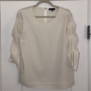 1.STATE 3/4 Sleeve Puffy Sleeve Blouse - Color Off-White - Size Medium